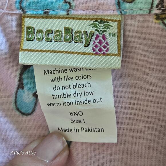 Vintage Matching Hawaiian Button Shirts Men Women His Hers Costume Pink Blue L - Picture 9 of 16